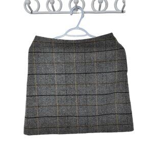 Uniqlo Grey plaid Wool Blend Skirt